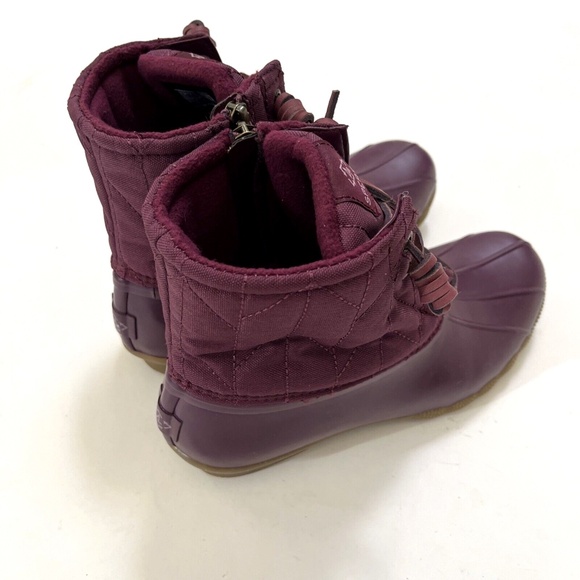 Sperry Saltwater Quilted Nylon Duck Boots Purple Waterproof Snow Winter SZ 9 NWO - Picture 5 of 9